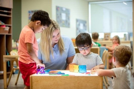 teacher with preschoolers