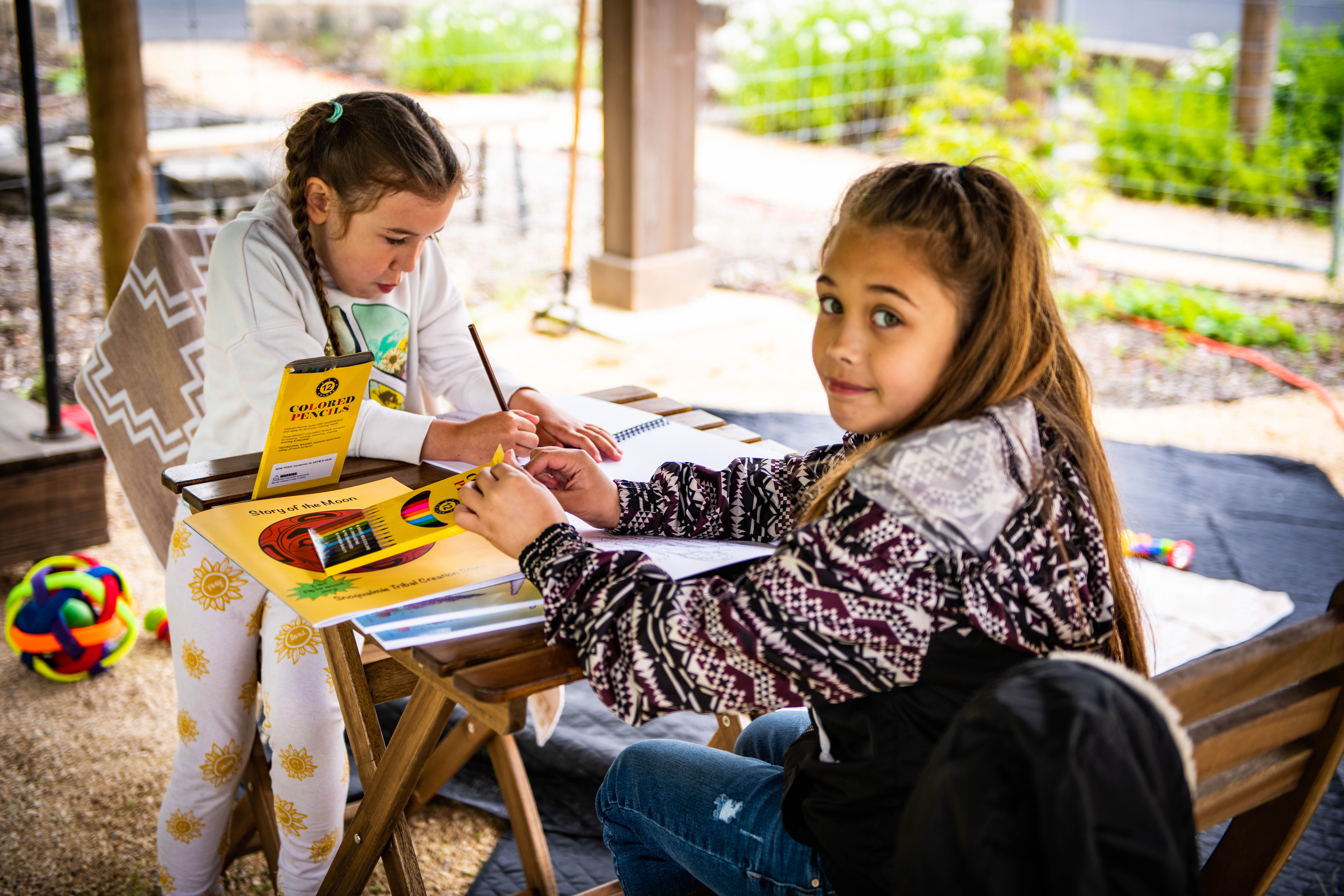 Two children at table